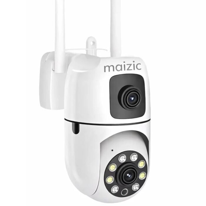 Maizic Smarthome Dual Lens Mini Fox | 5+5MP WiFi CCTV Camera with PTZ & Fixed View | AI Motion Detection, Color Night Vision, Two-Way Audio, 360° Coverage, App Remote Access