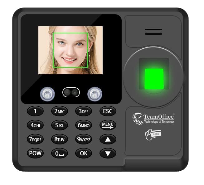 Team Office Z900 Touchless Face & Finger Biometric Attendance Device | Cloud Software | Wi-Fi Connectivity