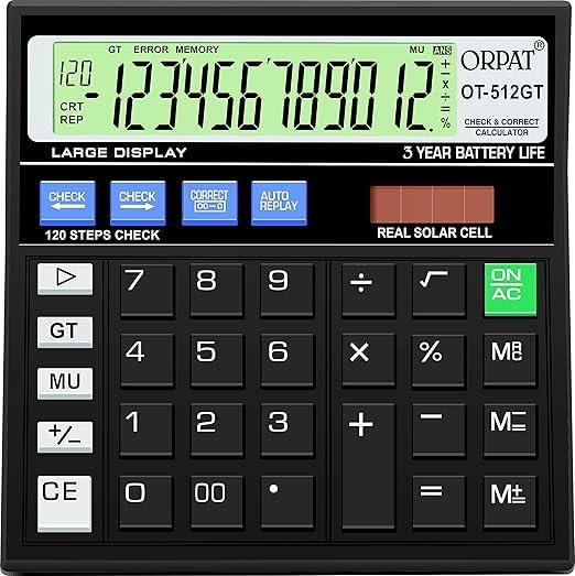JEWETT OT-512GT Electronic Calculator with Large Display & Durable Keys – Black (Pack of 10)