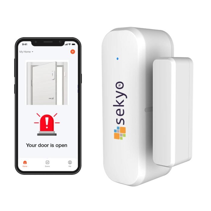 Sekyo WiFi Smart Door Alarm Sensor | Wireless Magnetic Home Security System with Real-Time App Notifications | Easy Installation | Smart WiFi Connectivity for Door & Window (Pack of 1)