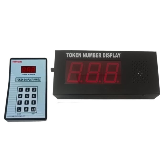 DRMS Store Wireless Token Display System with Dual Multi Language Voice Announcement-2 .3 inch Digit Size (Ding Dong, English, Hindi, Marathi, English+Hindi, English+Marathi) 1 Year Warranty
