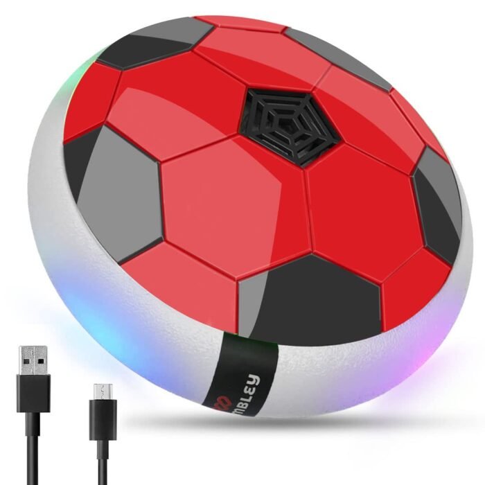 Wembley Hover Football for Kids| Electric Soccer Ball Floating Air| Engaging Indoor Game for Kids | Birthday Gift for Boys| Advanced & Rechargeable Hover Ball Game (Red)