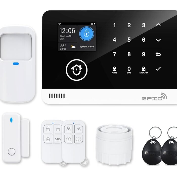 New Avance Dual Band (2G -GSM+ WiFi) Touchpad Security Alarm System with Door & PIR Motion Sensor, Remote, 2.4" TFT Screen Not Compatible with Jio SIM. Compatible with Alexa,Google Assistant & 2G SIM