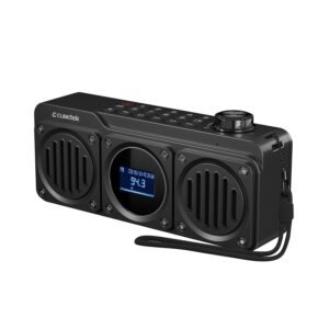 Cubetek Grenade 2.0 Portable Hi-Bass FM Radio with 14 Watts Stereo Sound, Bluetooth, Tf Card/USB Speaker – LCD Display with Song Name, Folder Selection, Type C Charging and More