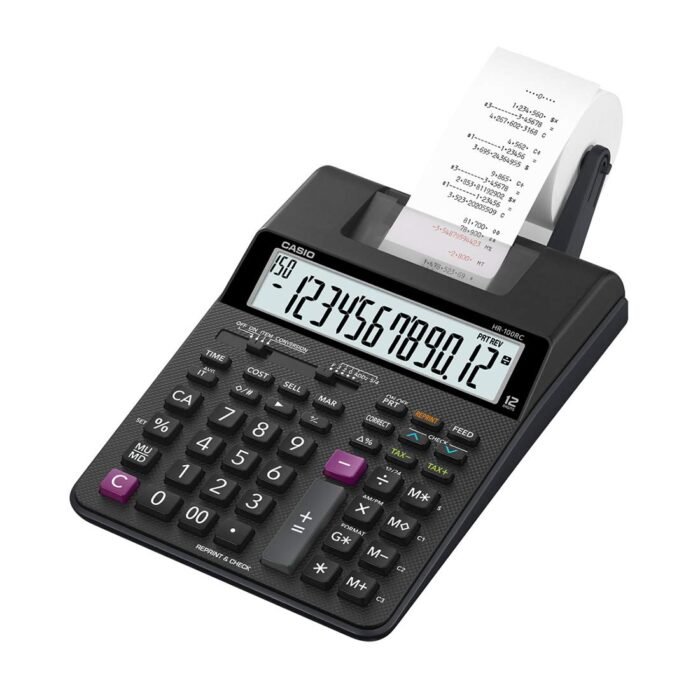 Casio HR-100RC-BK 150 Steps Check & Correct Printing Financial Calculator with Reprint Feature,Black