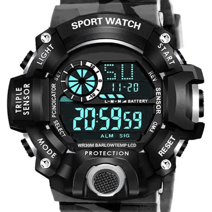 Acnos® Premium Brand - A Digital Watch Shockproof Multi-Functional Automatic White Color Army Strap Waterproof Digital Sports Watch for Men's Kids Watch for Boys for Men Pack of 1