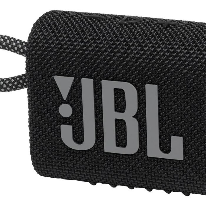 JBL Go 3 Wireless Portable Bluetooth Mini Speaker, Small Speaker with Pro Sound, Vibrant Colors with Rugged Fabric Design, Lightweight IP67 Waterproof, Type C Interface (Without Mic, Black)