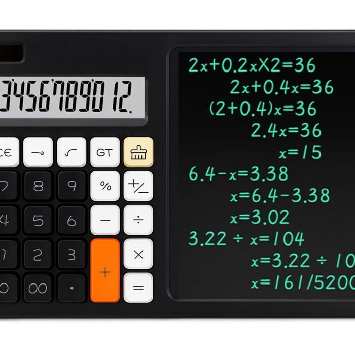 CBK Calculator with Ruffpad Notepad 2-in-1 Calculator & LCD Writing Pad with 7.5 Inches Tablet, 12 Digits, Stylus Pen for Students, Birthday Gift, Kids, Toys, School, Office, Corporate
