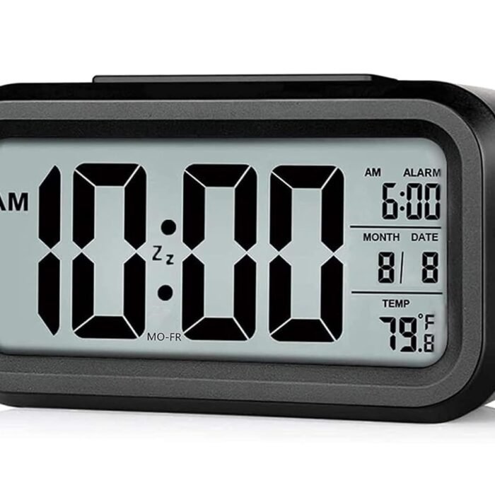 CBK Digital Alarm Clock Table Clock for Students, Home, Office, Corporate with Automatic Sensor, Date & Temperature. (Black Digital)