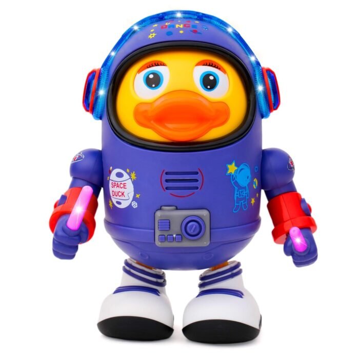 Gooyo GY-3018 Dancing Space Duck Toy with Vibrant Light Effect & Musial Sound | Best Dancing Toy Gifts/Toddlers/Babies/Girls/Boys | Blue & Yellow Color, Power Source: 3xAA Battery (Not Included)