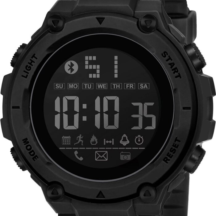 Shocknshop Digital Sports Rubber Stylish Multifunctional Electronic LED Black Dial and Band Wrist Watch for Men Boys -WCH78 (Black)