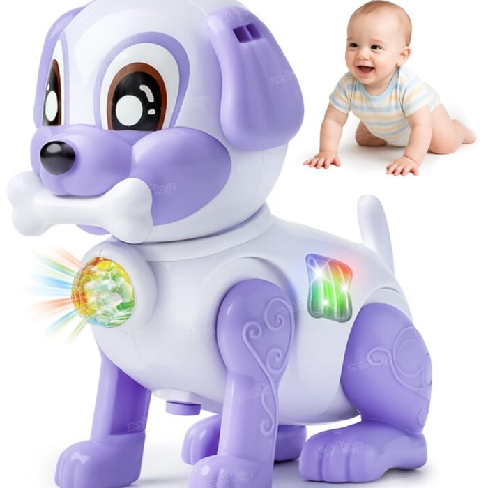 Zest 4 Toyz Musical Dog Electric Toy with Lights & Sound Walking Action Bouncing Movement and Colorful Flashing Light Effects for Toddlers Age 12 Months Plus - Multicolor