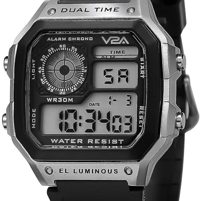 V2A Retro Classic Small Digital Black Dial Men's And Women's Sports Watch - Resin