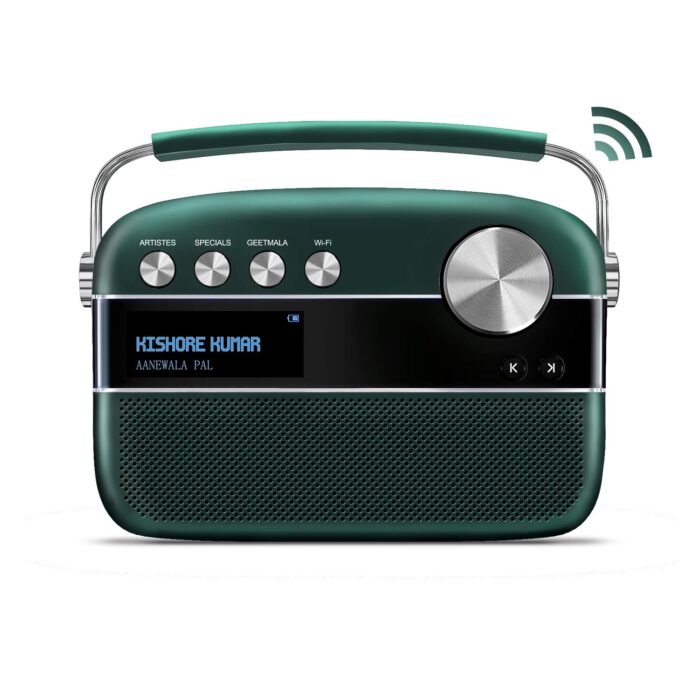 Saregama Carvaan 2.0 Hindi Portable Music Player 5000 Pre-Loaded Songs with Podcast, FM/BT/AUX (Emerald Green)