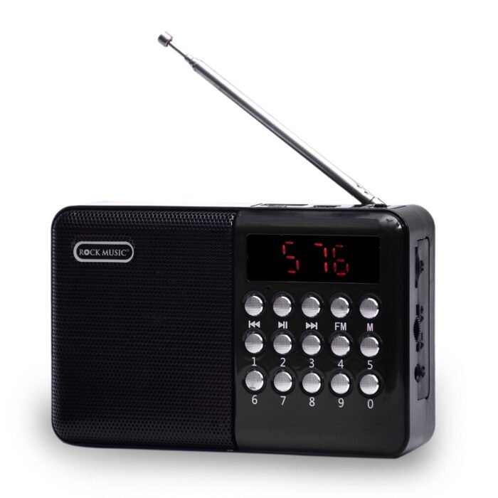 Fire Turtle Pocket Blast FM Radio with Bluetooth Speaker with Powerful Sound,FM Recording, Antenna, 6w-12 Hours and Number Pad (AUX, SD Card, USB Input) (Black FM Speaker)
