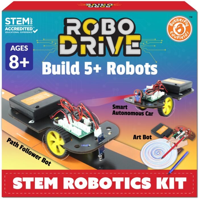 Butterfly EduFields 5in1 STEM Robotics kit | Robotics Kits for Kids Ages 8 9 10 11 12 Years Old Boys Girls | Electronics Sensor Toy Modules | No Coding Required | Birthday Gift for Kids Ages 8+